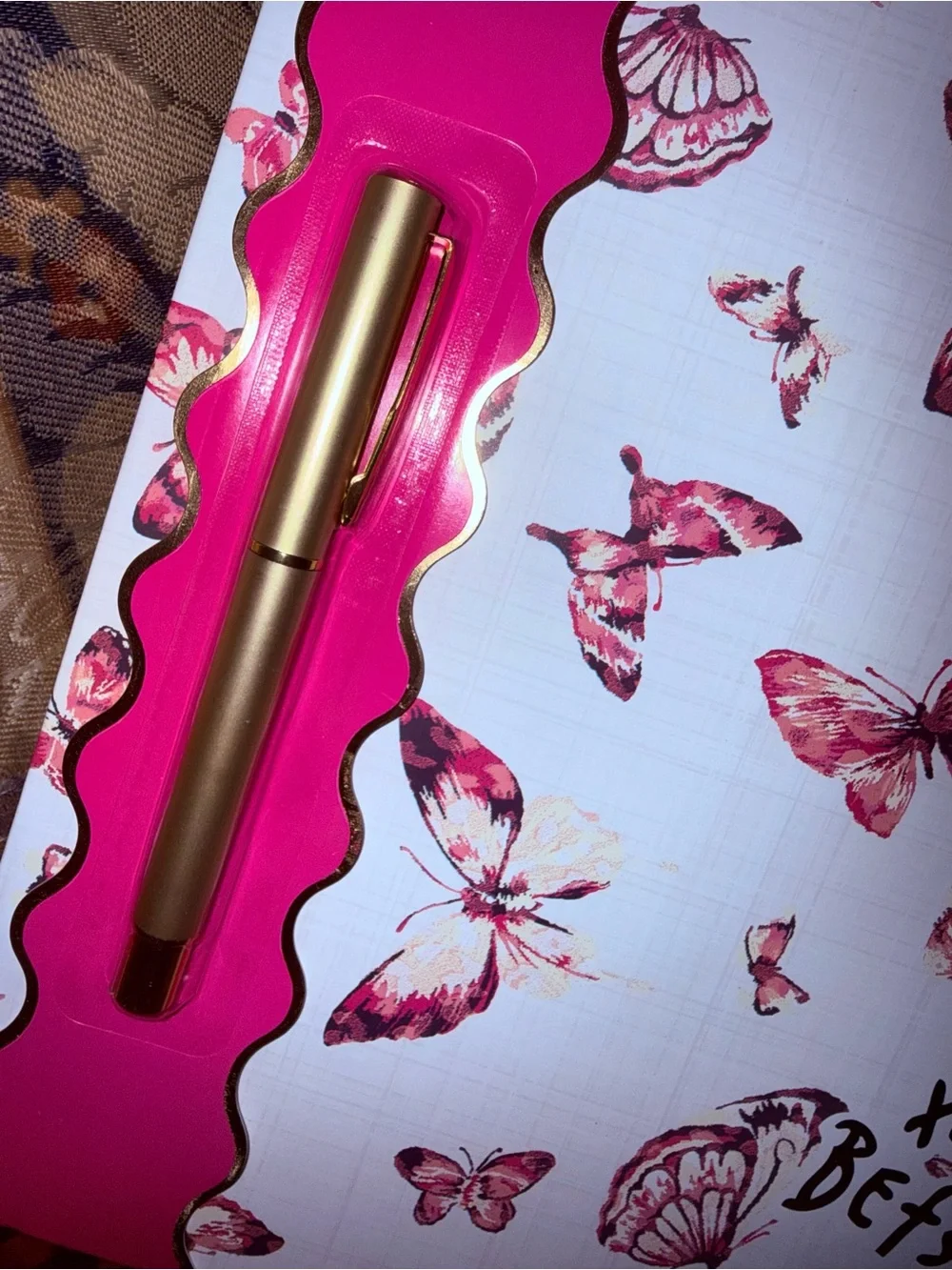🦋NEW~BETSEY JOHNSON Premium Butterfly Padfolio w/Clipboard, Notebook, & Gold Pen